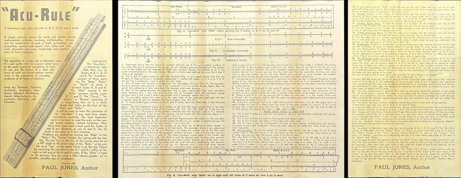 Festus Manufacturing’s Acu-Rule instruction sheet from 1938.