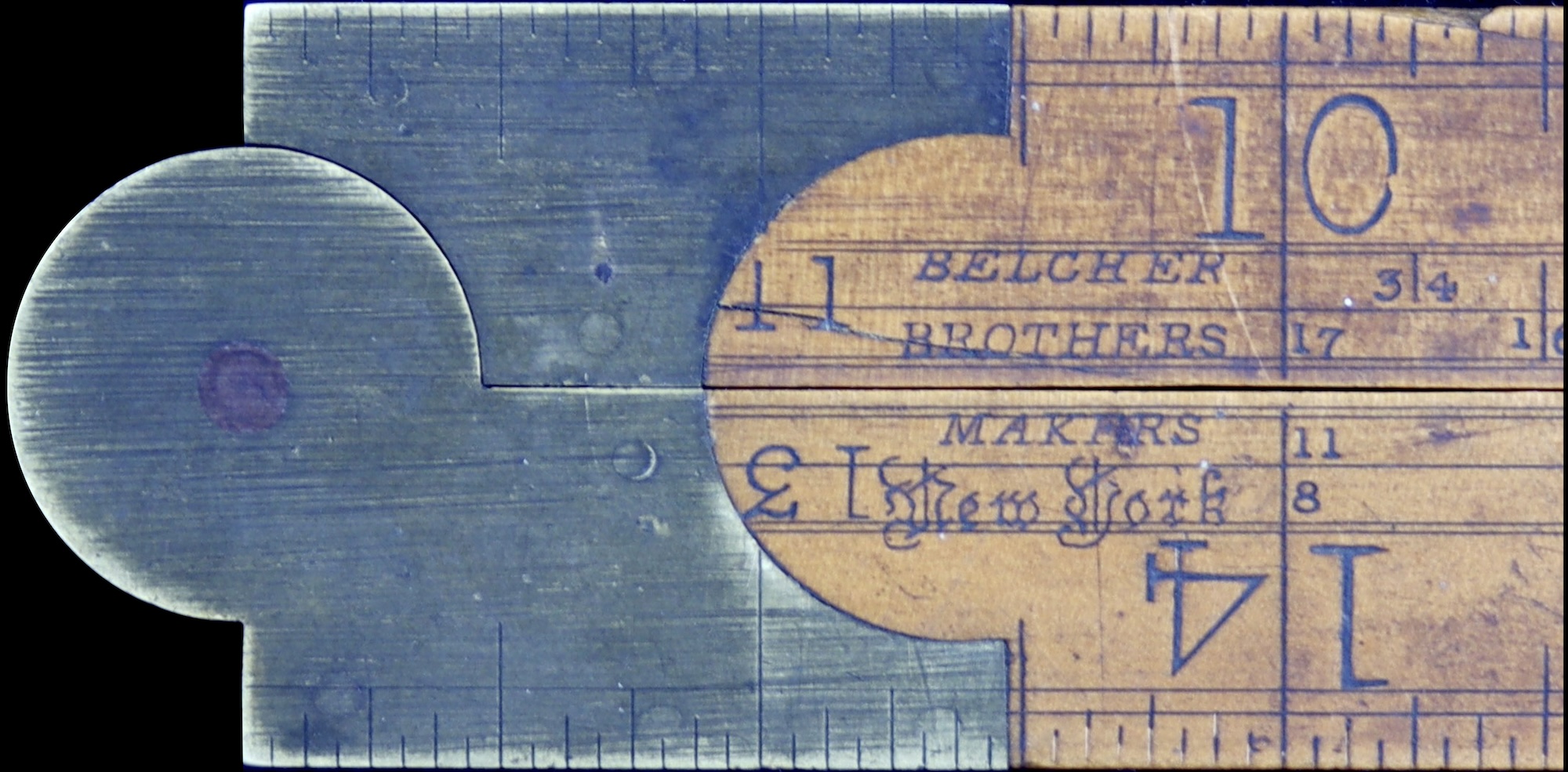 Close-up of Belcher Brothers rule.