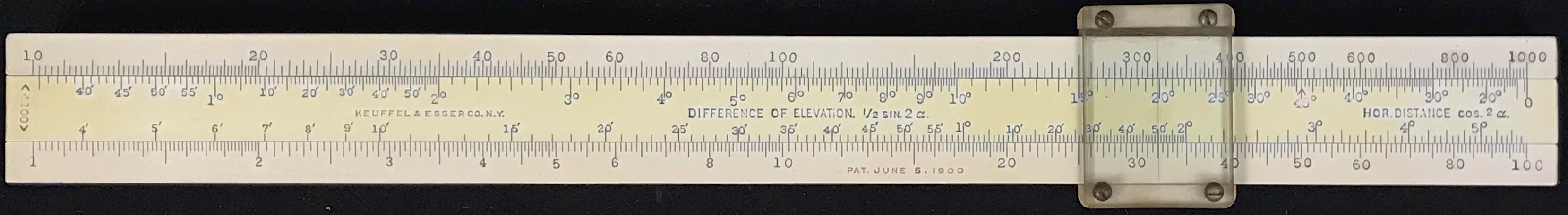 Keuffel and Esser Model 4100 Stadia Rule, 1915-1922.