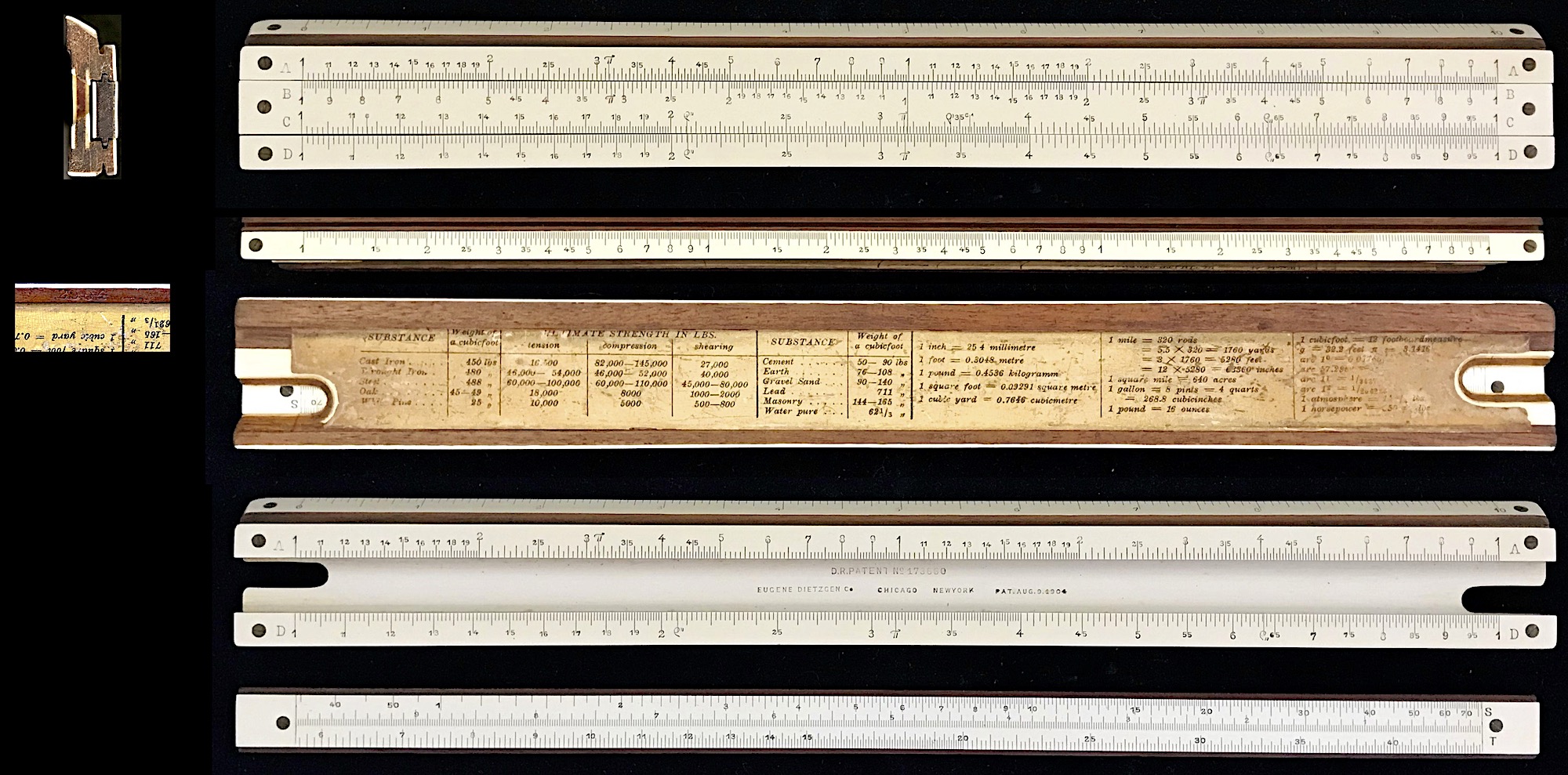 Nestler prototype of Dietzgen’s Rosenthal Multiplex Slide Rule.