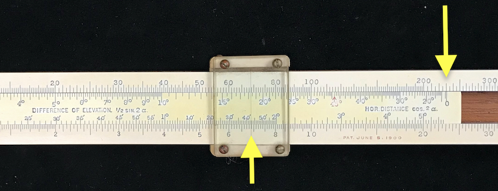 Small angle V calculation, using lower scale on slide.