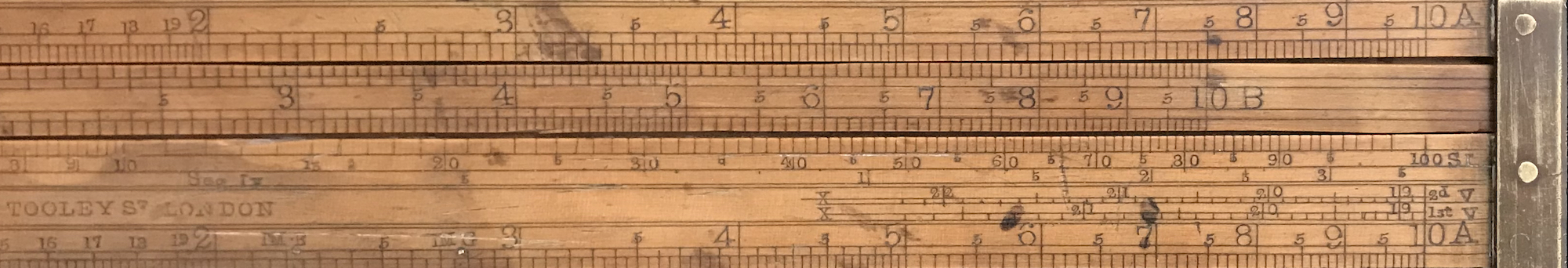 Close up of A/B and X scale reading.